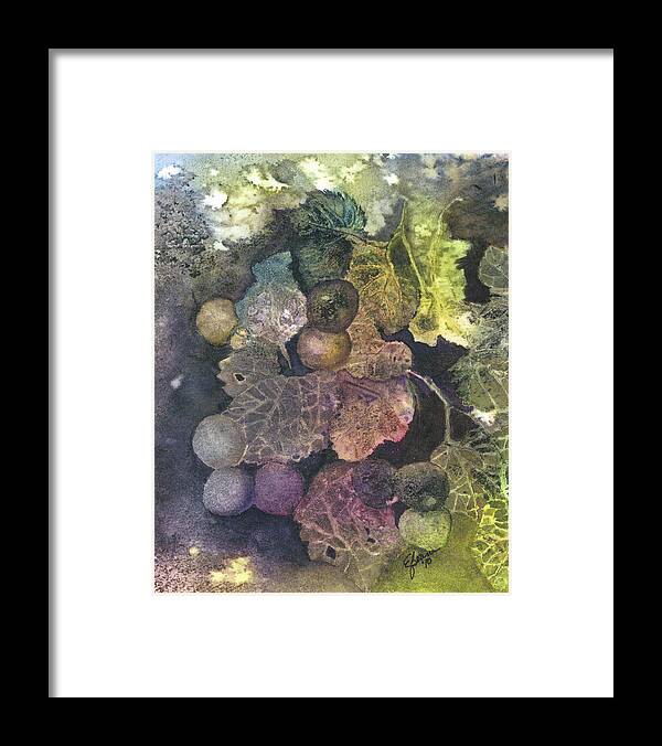 Purple Framed Print featuring the painting Purple Grapes by Elise Boam