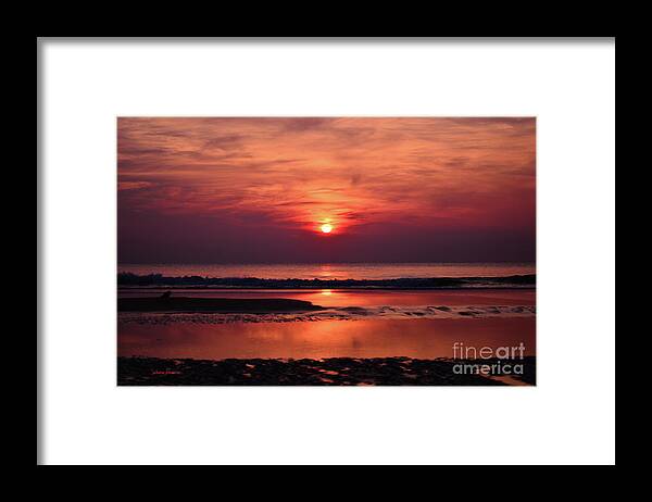 Purple Framed Print featuring the photograph Purple haze with red sunrise by Julianne Felton