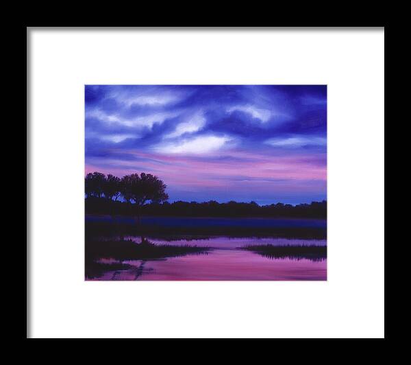 Sunrise Framed Print featuring the painting Purple Landscape or Jean's Clearing by James Hill