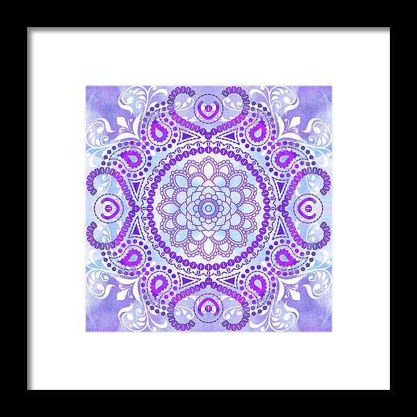 Lotus Framed Print featuring the digital art Purple Lotus Mandala by Tammy Wetzel