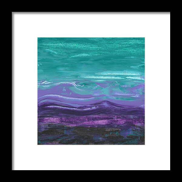 Waves Framed Print featuring the painting Purple majesty by Monica Martin