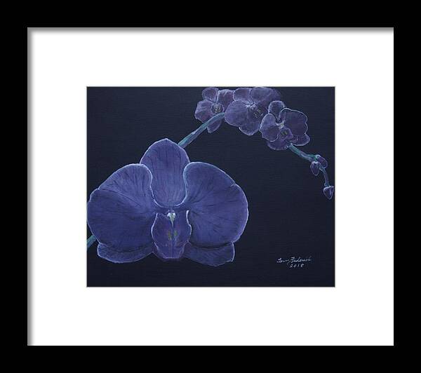 Flower Framed Print featuring the painting Purple Orchid by Terry Frederick