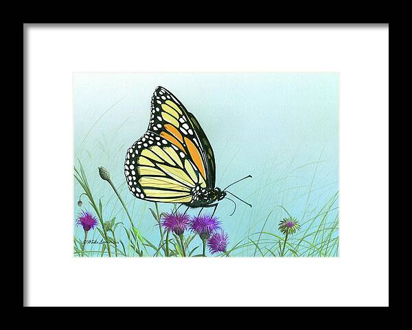 Monarch Butterfly Framed Print featuring the painting Purple Passion by Mike Brown