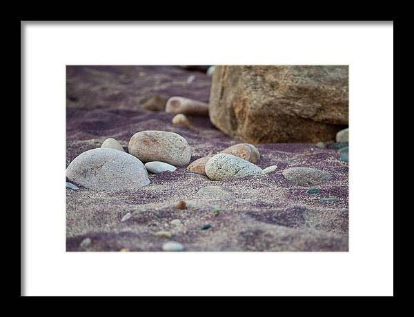 Stones Framed Print featuring the photograph Purple Sand by Sara Hudock