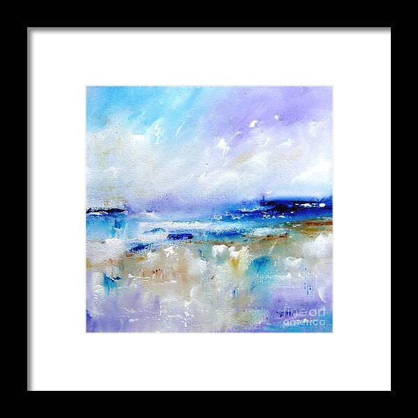 Abstract Art Framed Print featuring the painting Inisherin landscape by Mary Cahalan Lee - aka PIXI