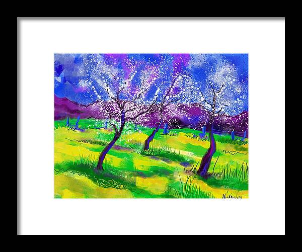 Spring Framed Print featuring the mixed media Purple Spring by Heidi Creed