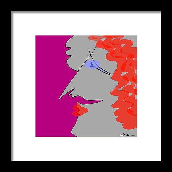 Mustache Framed Print featuring the digital art Purple Stache by Jeffrey Quiros