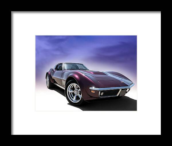 Corvette Framed Print featuring the digital art Purple Stinger by Douglas Pittman