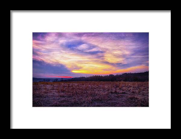 Wisconsin Landscape Framed Print featuring the photograph Purple Sunset at Retzer Nature Center by Jennifer Rondinelli Reilly - Fine Art Photography