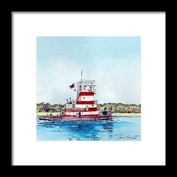 Tug Framed Print featuring the painting Push by Thomas Hamm