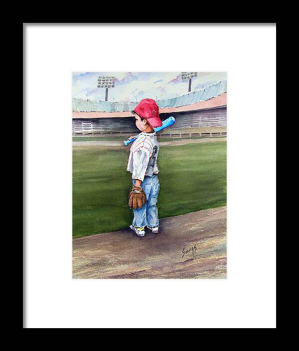 Baseball Framed Print featuring the painting Put Me In Coach by Sam Sidders
