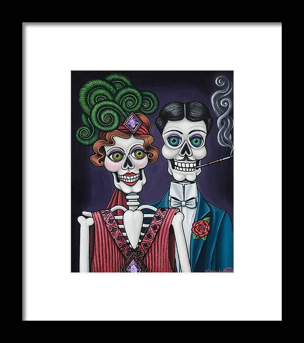 Dia De Los Muertos Framed Print featuring the painting Putting On The Ritz by Victoria De Almeida