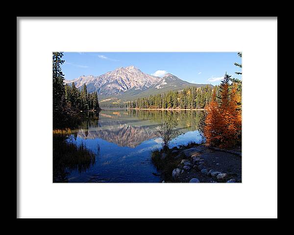 Pyramid Mountain Framed Print featuring the photograph Pyramid Moutain Reflection by Larry Ricker