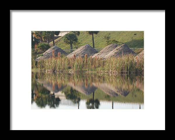 Grass Framed Print featuring the photograph Pyrimids By The Lakeside Cache by Rob Hans