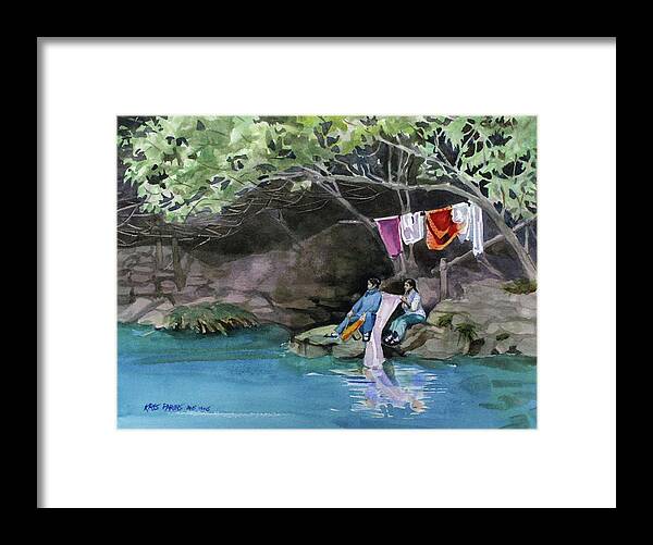 Kris Parins Framed Print featuring the painting Laundry Day by Kris Parins