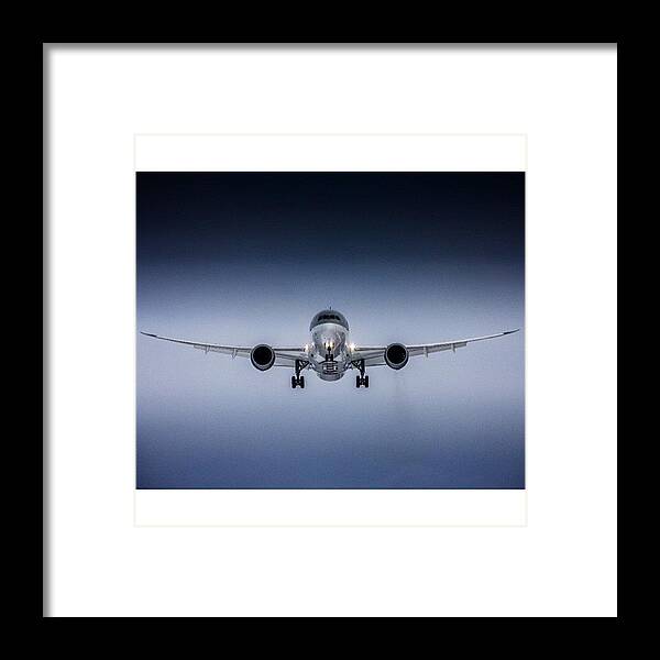 Bertazertyplanes Framed Print featuring the photograph Qatar Airways B787 by Thomas Linner
