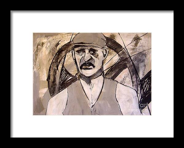Quarry Man Framed Print featuring the painting Quarry man by Joanne Claxton