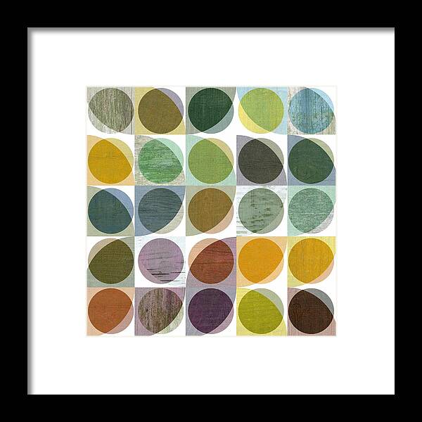 Quarter Round Framed Print featuring the digital art Quarter Circles Layer Project Two by Michelle Calkins