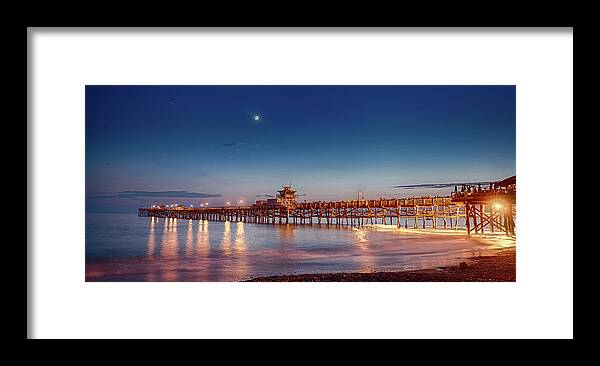 San Clemente Framed Print featuring the photograph Quarter the Moon by Scott Campbell