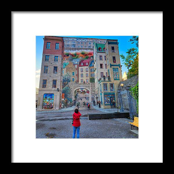 Quebec Framed Print featuring the photograph Quebec City Mural by Farol Tomson