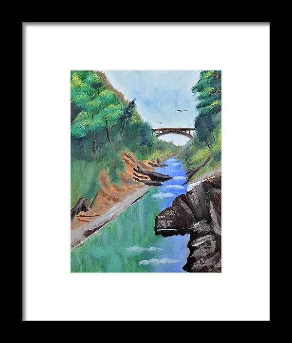 Quechee Gorge Framed Print featuring the painting Quechee Gorge,Vermont by Warren Thompson