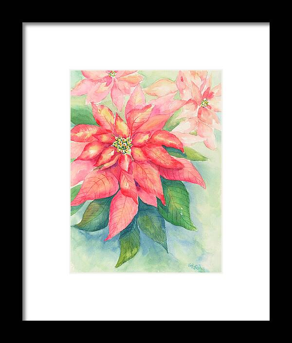 Poinsettia Framed Print featuring the painting Queen of the Show by Sandy Fisher