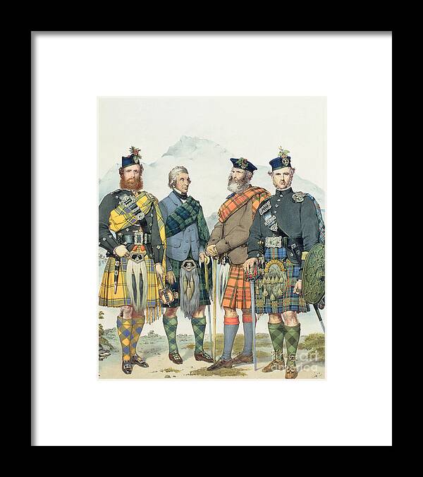 John Maclachlan Framed Print featuring the drawing Queen Victoria's Highlanders by Kenneth Macleay