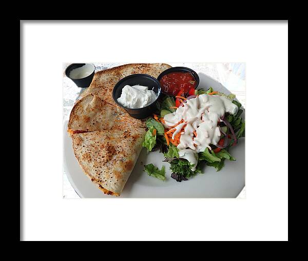 Quesadilla Framed Print featuring the photograph Quesadilla and Salad by Judy Hall-Folde
