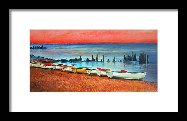 Chicago Framed Print featuring the painting Quiet Beach by Michael Durst