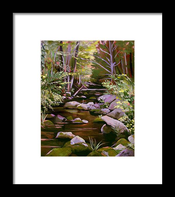 Peoples State Forest Framed Print featuring the painting Quiet Brook by Nancy Griswold