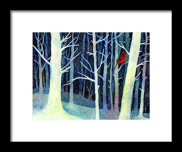 Cardinal Framed Print featuring the painting Quiet Moment by Hailey E Herrera