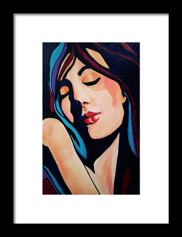 Pop Art Framed Print featuring the painting Quiet Night WIth You by Laurie Pace