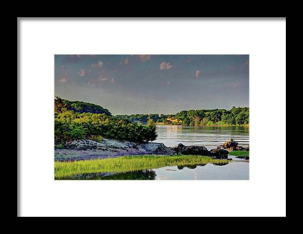 New England Framed Print featuring the photograph Quiet Waters in New Castle by David Thompsen