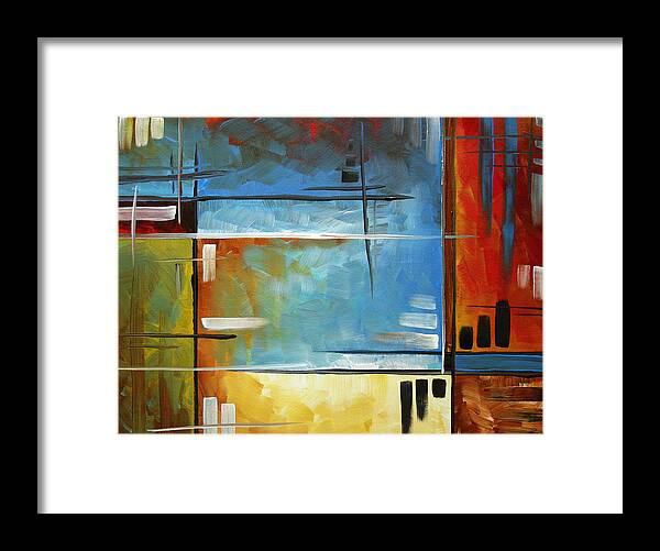 Abstract Framed Print featuring the painting Quiet Whispers by MADART by Megan Aroon
