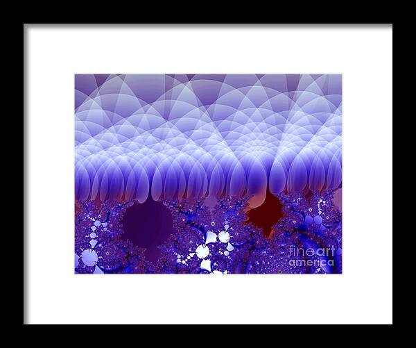 Fractal Image Framed Print featuring the digital art Quilted Blue by Ronald Bissett