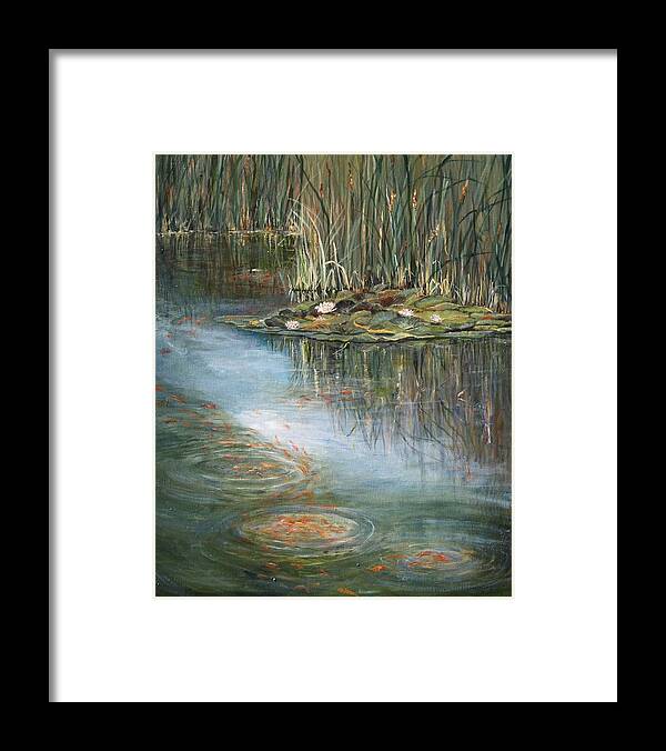 Water Lilies Framed Print featuring the painting Quintessence by Jan Byington