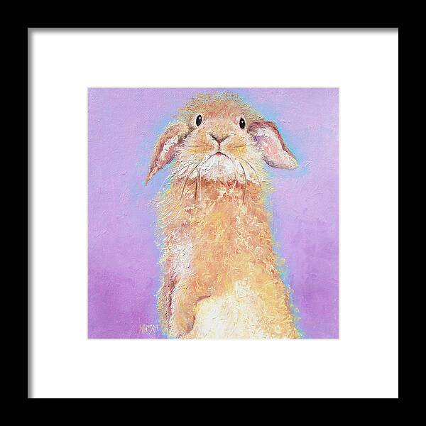 Bunny Framed Print featuring the painting Rabbit Painting - Babu by Jan Matson