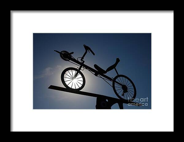 Raccoon Valley Trail Bike Bicycle Sculpture Framed Print featuring the photograph Raccoon Valley Trail No1 8445 by Ken DePue