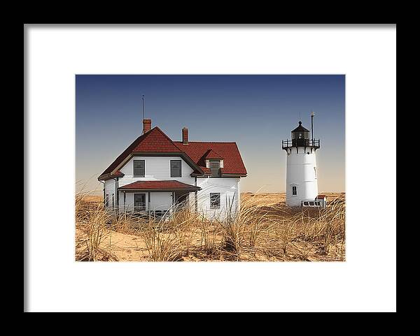 Race Point Lighthouse Framed Print featuring the photograph Race Point Lighthouse Cape Cod by Darius Aniunas
