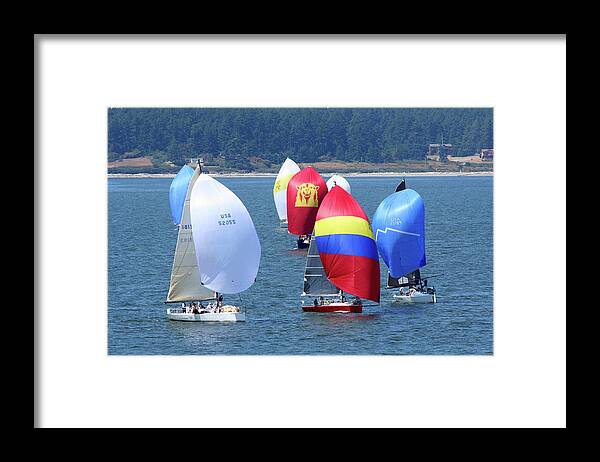 Sailboats Framed Print featuring the photograph Race Week 2007 BO1041 by Mary Gaines
