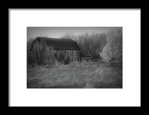 Barn Framed Print featuring the photograph Radiant Black and White Rustic Barn by Aimee L Maher ALM GALLERY