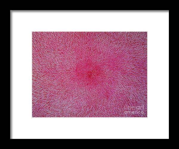 Radiation Framed Print featuring the painting Radiation with Pink and Magenta by Dean Triolo