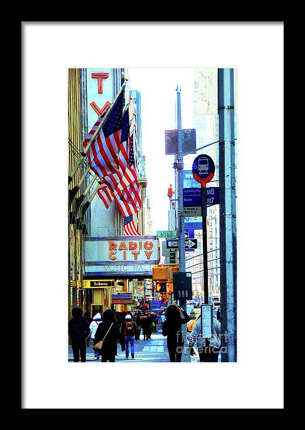  Framed Print featuring the digital art Radio City by Darcy Dietrich