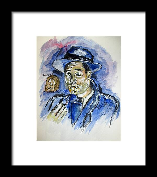 Water Color Framed Print featuring the painting Radio's Sam Spade by Clyde J Kell