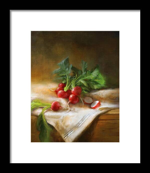 Still Life Framed Print featuring the painting Radishes by Robert Papp