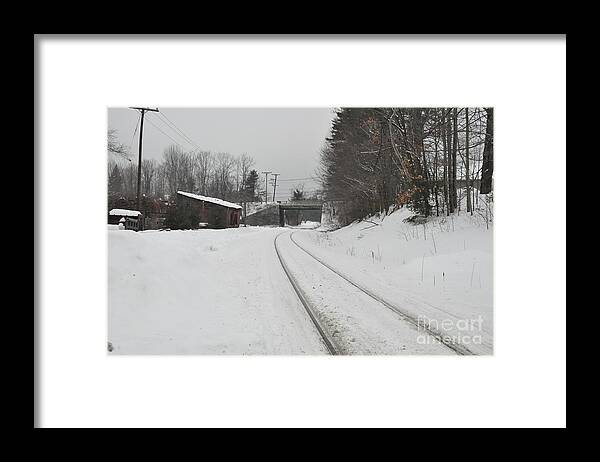 Railroad Framed Print featuring the photograph Rails In Snow by John Black