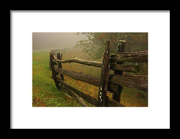Fence Rails Framed Print featuring the photograph Rails of Time by Dale R Carlson