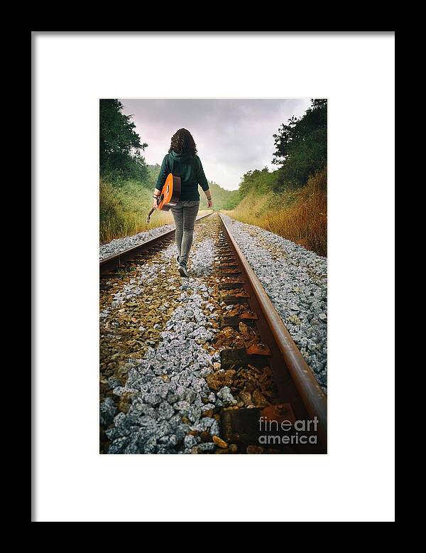 Vertical Framed Print featuring the photograph Railway Drifter by Carlos Caetano