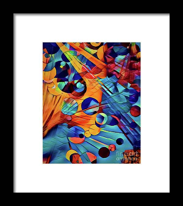 Digital Abstract Framed Print featuring the digital art Rain Drops and Sun Rays by Diana Mary Sharpton