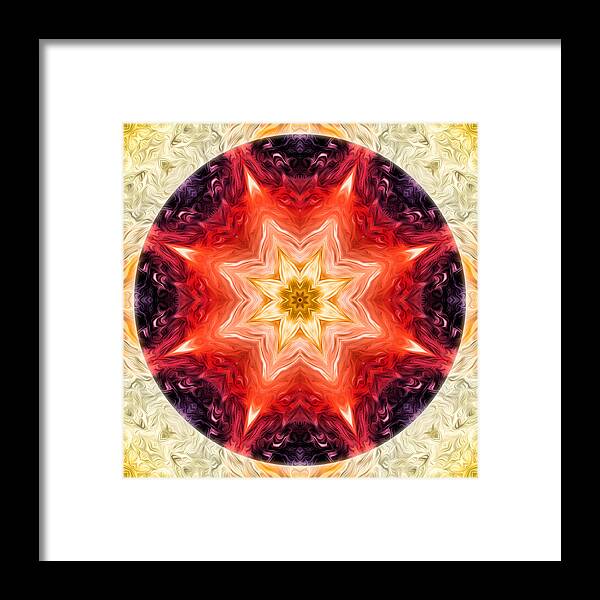 Mandala Framed Print featuring the digital art Rainbow Burst Mandala by Beth Venner